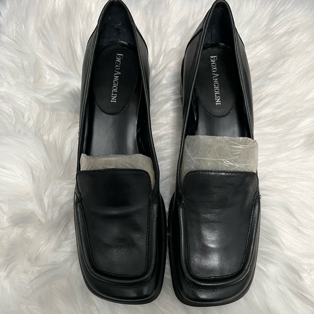 Enzo Angiolini black leather loafer size 8, new without box